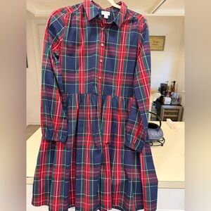J. Crew Tartan Midi Dress - Red and Navy